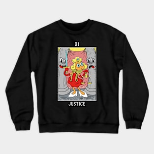 Justice - Mystical Medleys - Vintage Cartoon Tarot Crewneck Sweatshirt